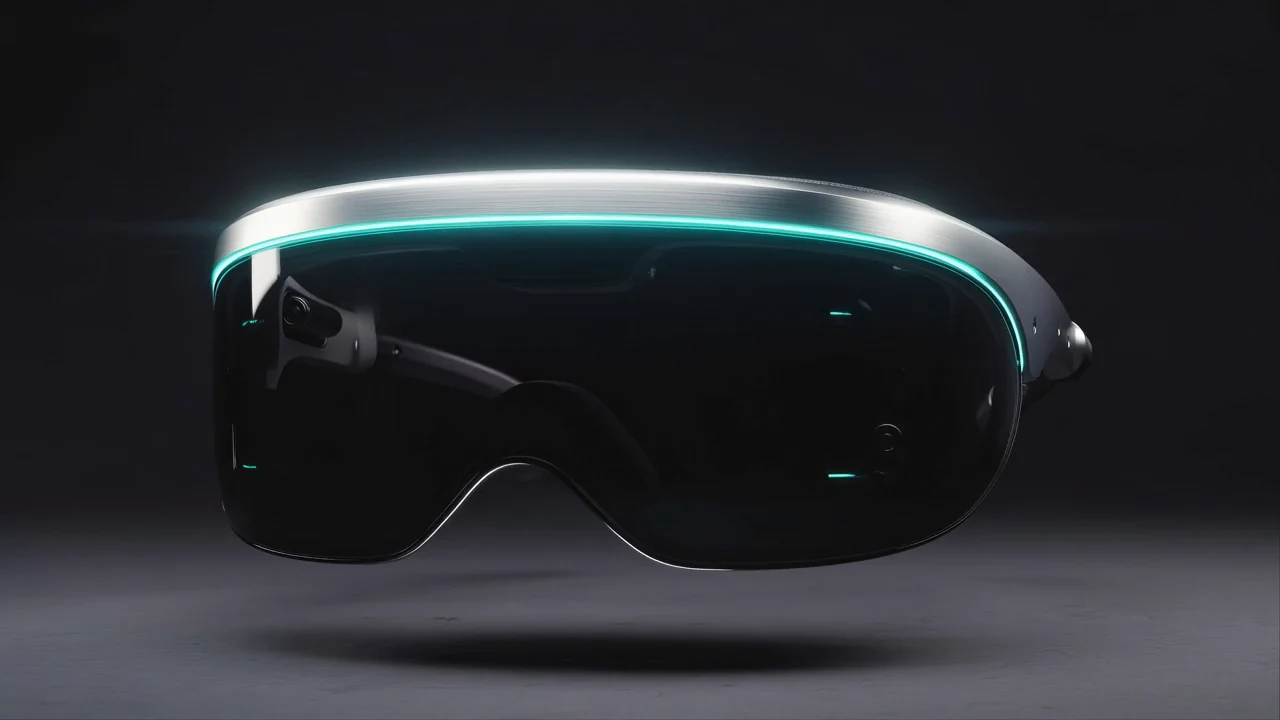 Aark 1 assembled, front view, the cyan seam glowing